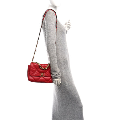 Chanel Lambskin Quilted Medium Chanel 19 Flap Red 2 of 10