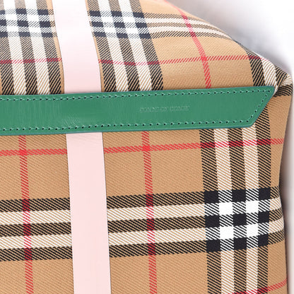 Burberry Vintage Check Large The Giant Reversible Tote Palm Green Pink Apricot 12 of 17