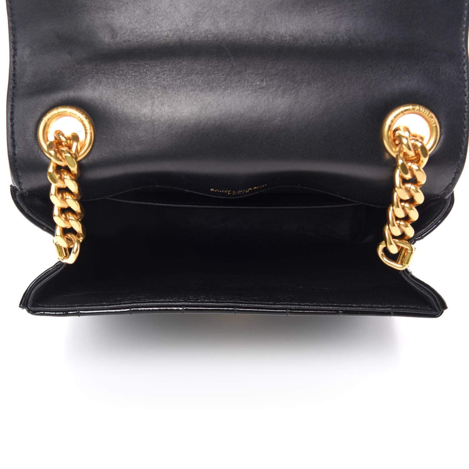 Saint Laurent Patent Calfskin Matelasse Monogram Medium Vicky Chain Bag Black 5 of 11