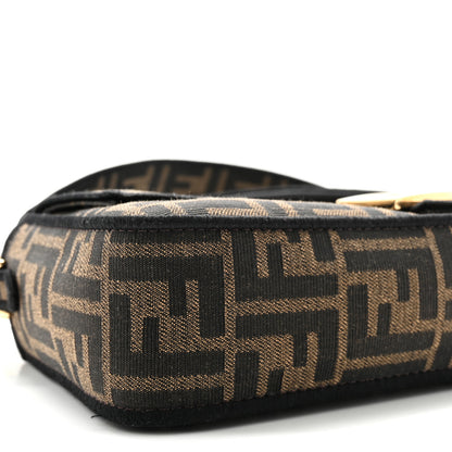 Fendi Fabric Jacquard FF 1974 Medium Baguette Tobacco Moro Black 8 of 10