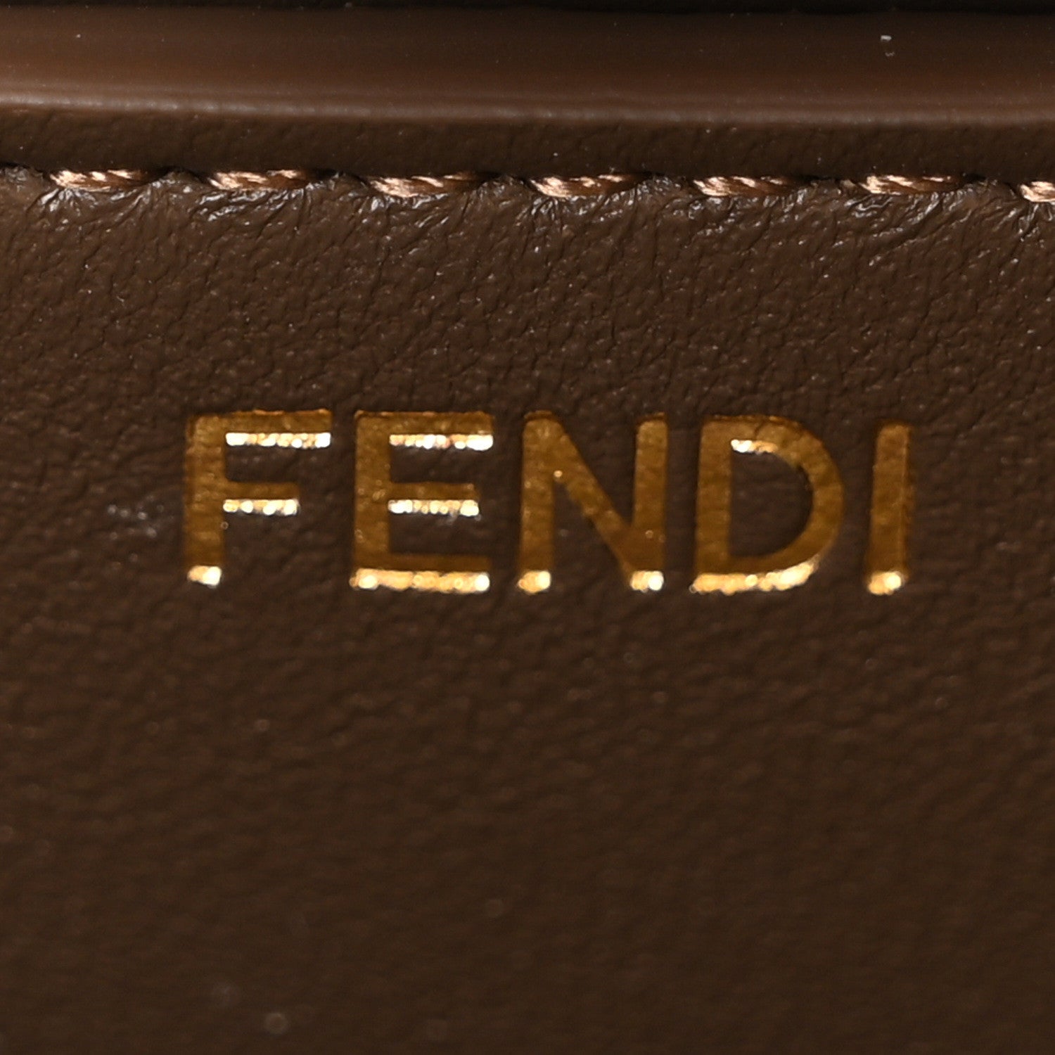 Fendi Glazed Fabric Vitello FF 1974 Hairdo Girls Inlay Medium Peekaboo Iconic Satchel Mogano Panna Multicolor 6 of 9
