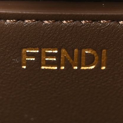Fendi Glazed Fabric Vitello FF 1974 Hairdo Girls Inlay Medium Peekaboo Iconic Satchel Mogano Panna Multicolor 6 of 9