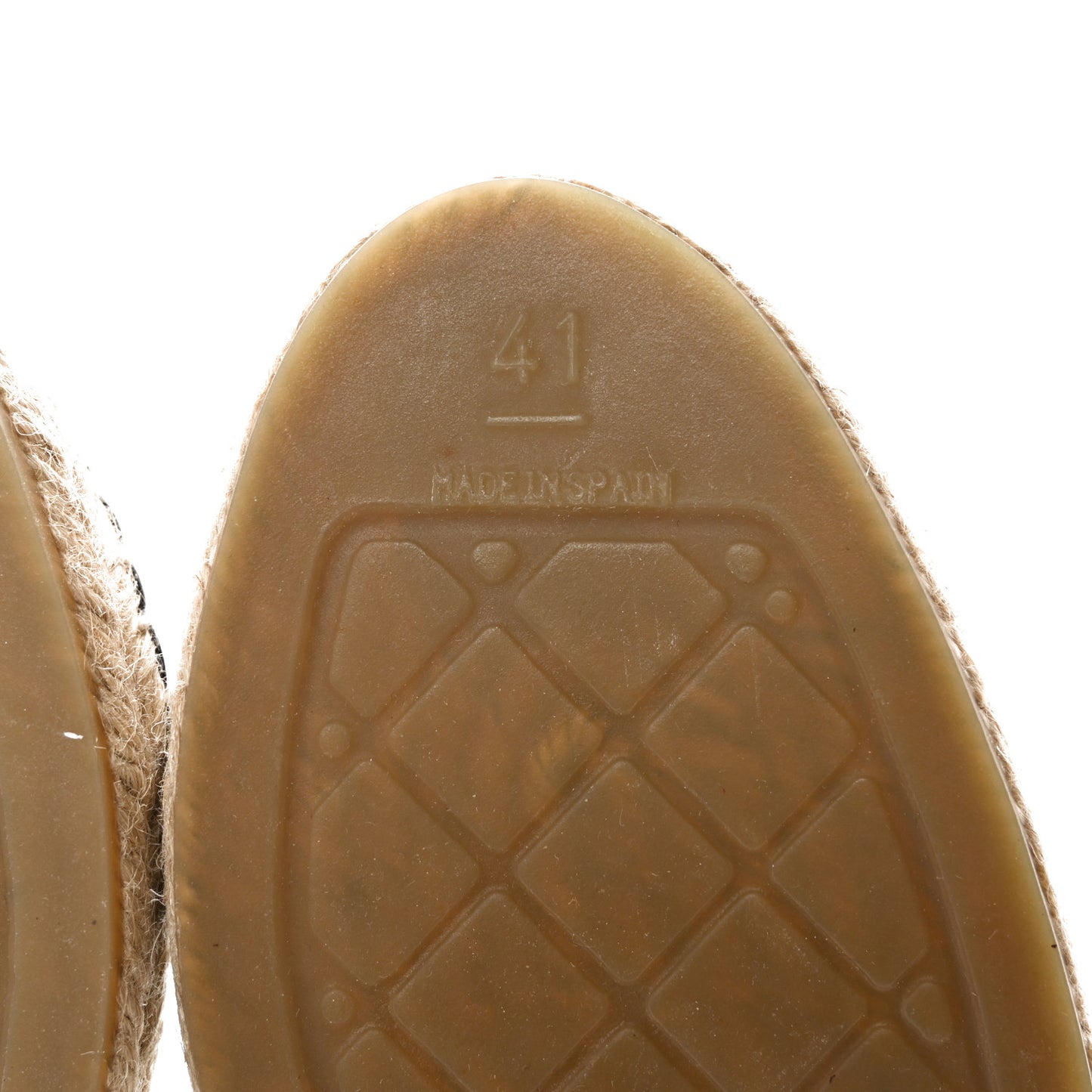 Patent Calfskin Crystal CC Espadrilles 41 White Black