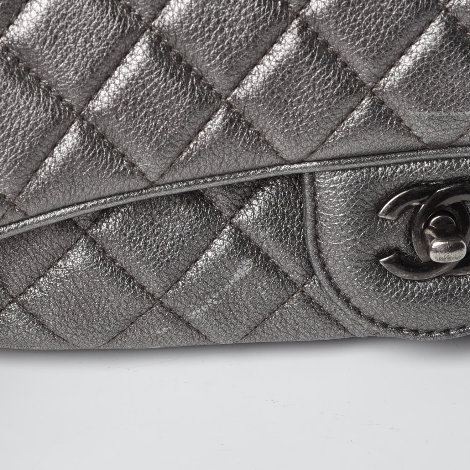 Chanel Metallic Calfskin Quilted Small Casual Rock Flap Silver 8 of 17