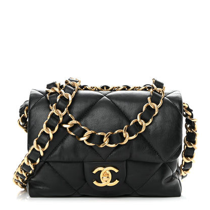 Chanel Lambskin Quilted Small Chain Top Handle Flap Black 1 of 11