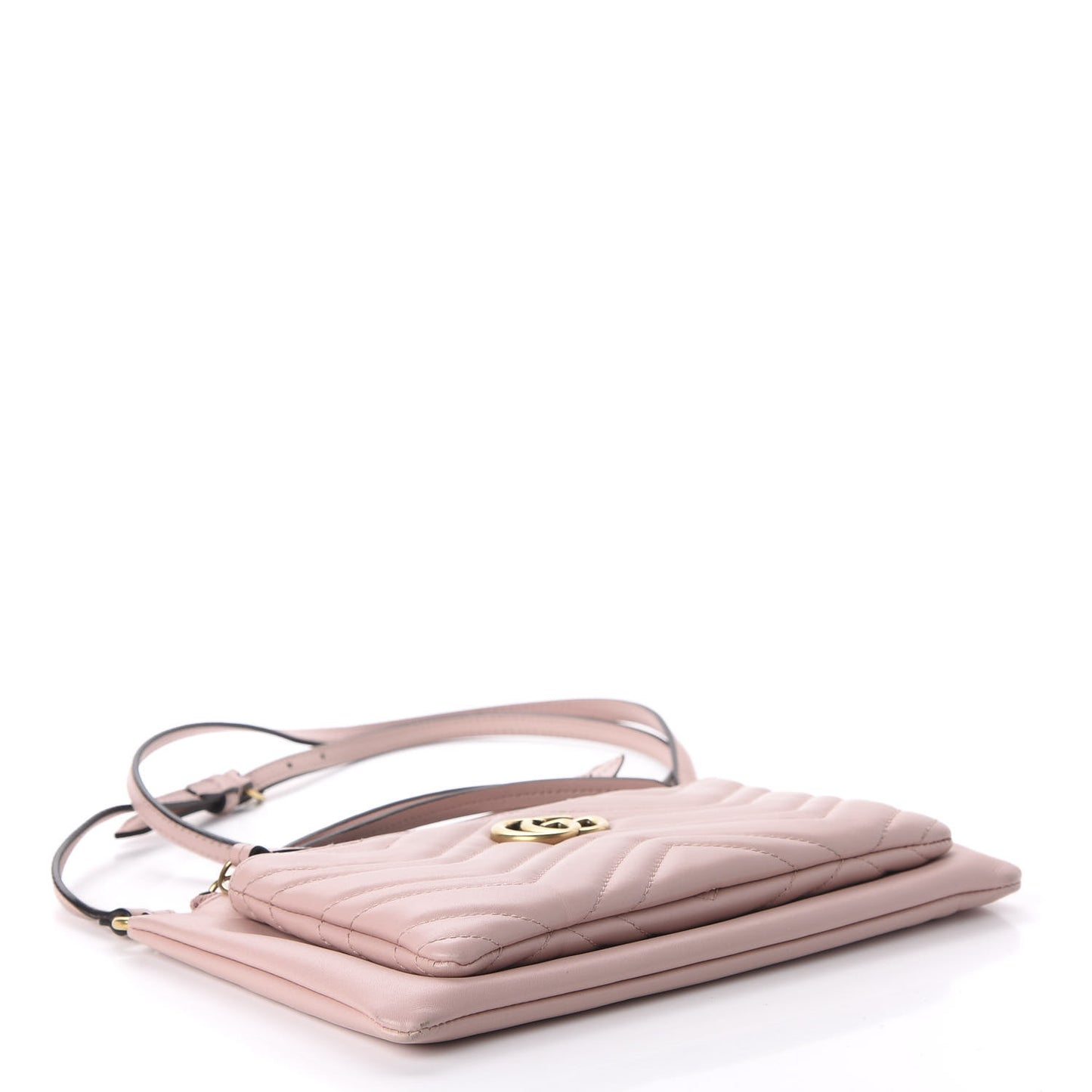 Calfskin Matelasse Small GG Marmont Double Zip Shoulder Bag Perfect Pink