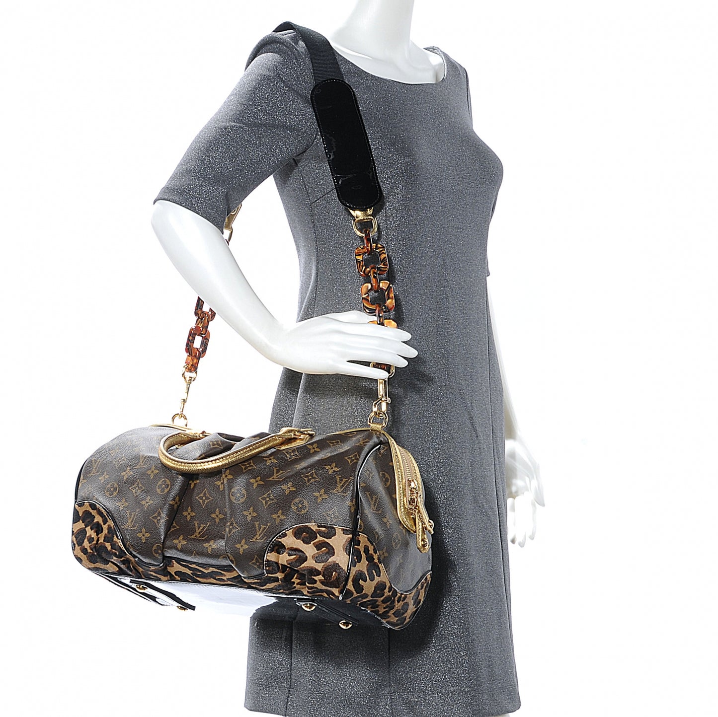 Monogram Leopard Stephen Bag