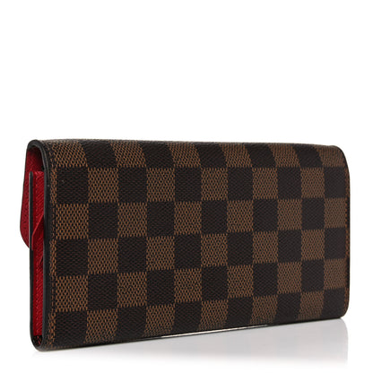 Louis Vuitton Damier Ebene Emilie Wallet Red 3 of 12