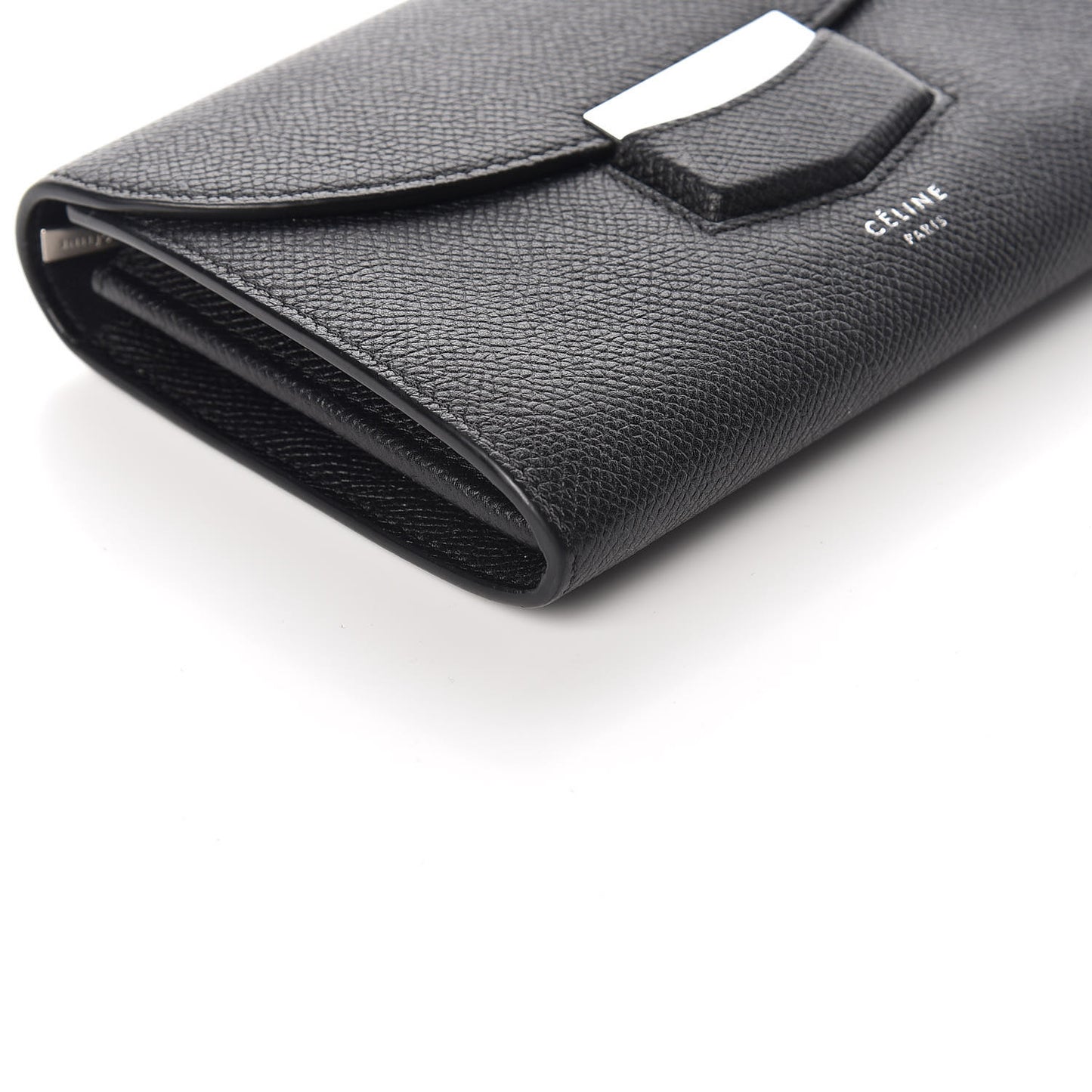 Grained Calfskin Medium Trotteur Multifunction Flap Wallet Black