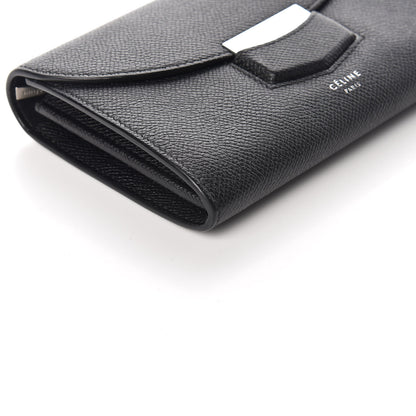 Celine Grained Calfskin Medium Trotteur Multifunction Flap Wallet Black 7 of 13