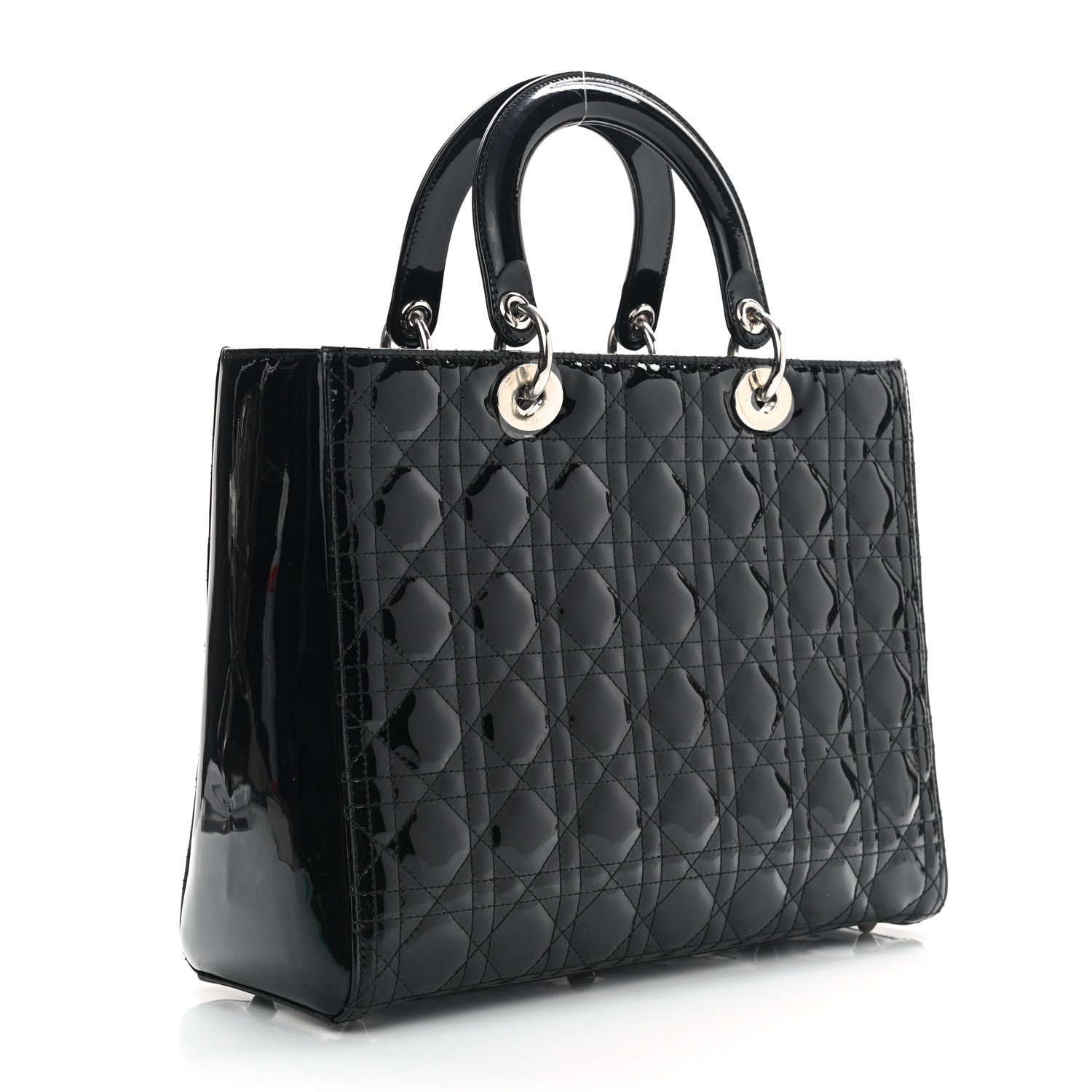 Christian Dior Patent Cannage Large Lady Dior Black 3 of 10