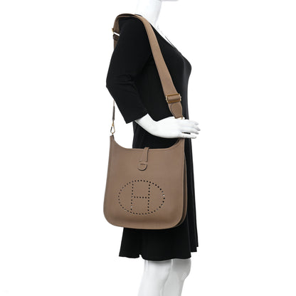 Hermes Taurillon Clemence Evelyne III PM Beige De Weimar 2 of 10