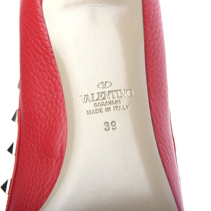 Valentino Garavani Pebbled Calfskin Rockstud 50mm Pumps 39 Rouge Pur 9 of 11