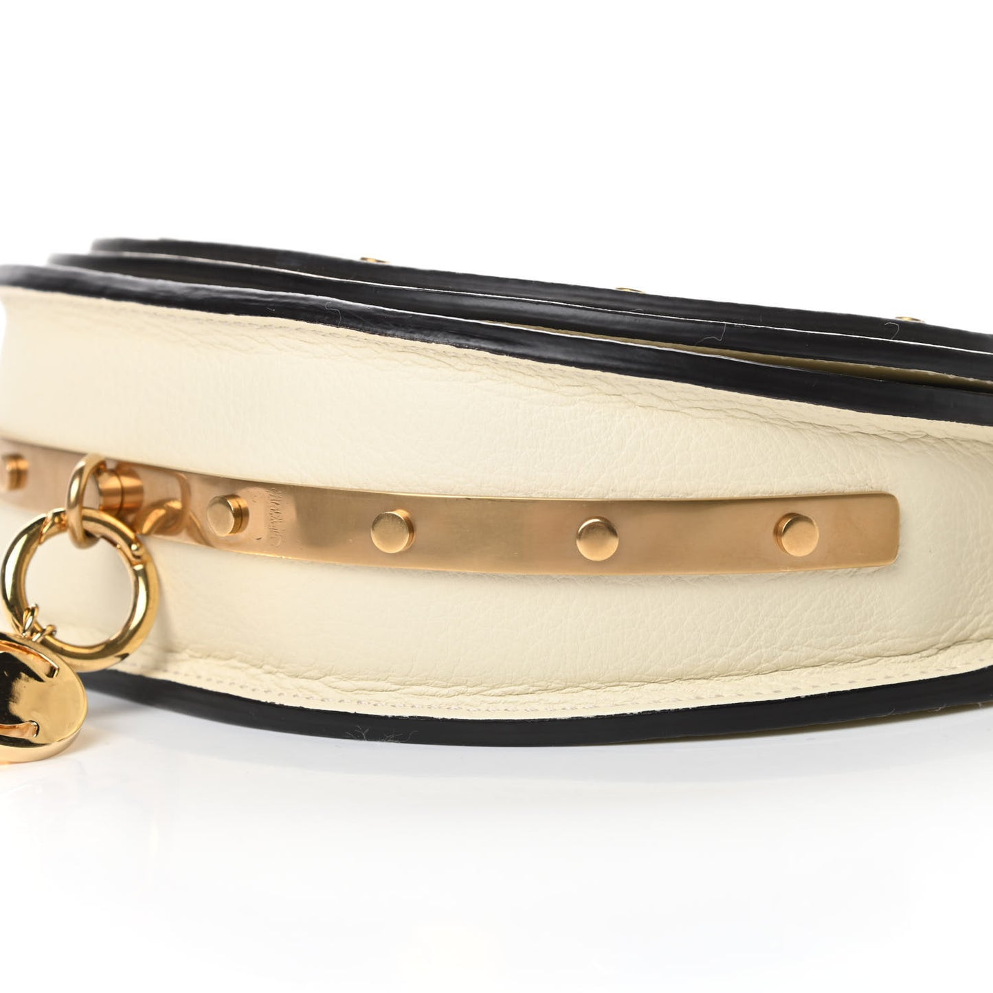 Calfskin Small Nile Bracelet Minaudiere Bag Off White