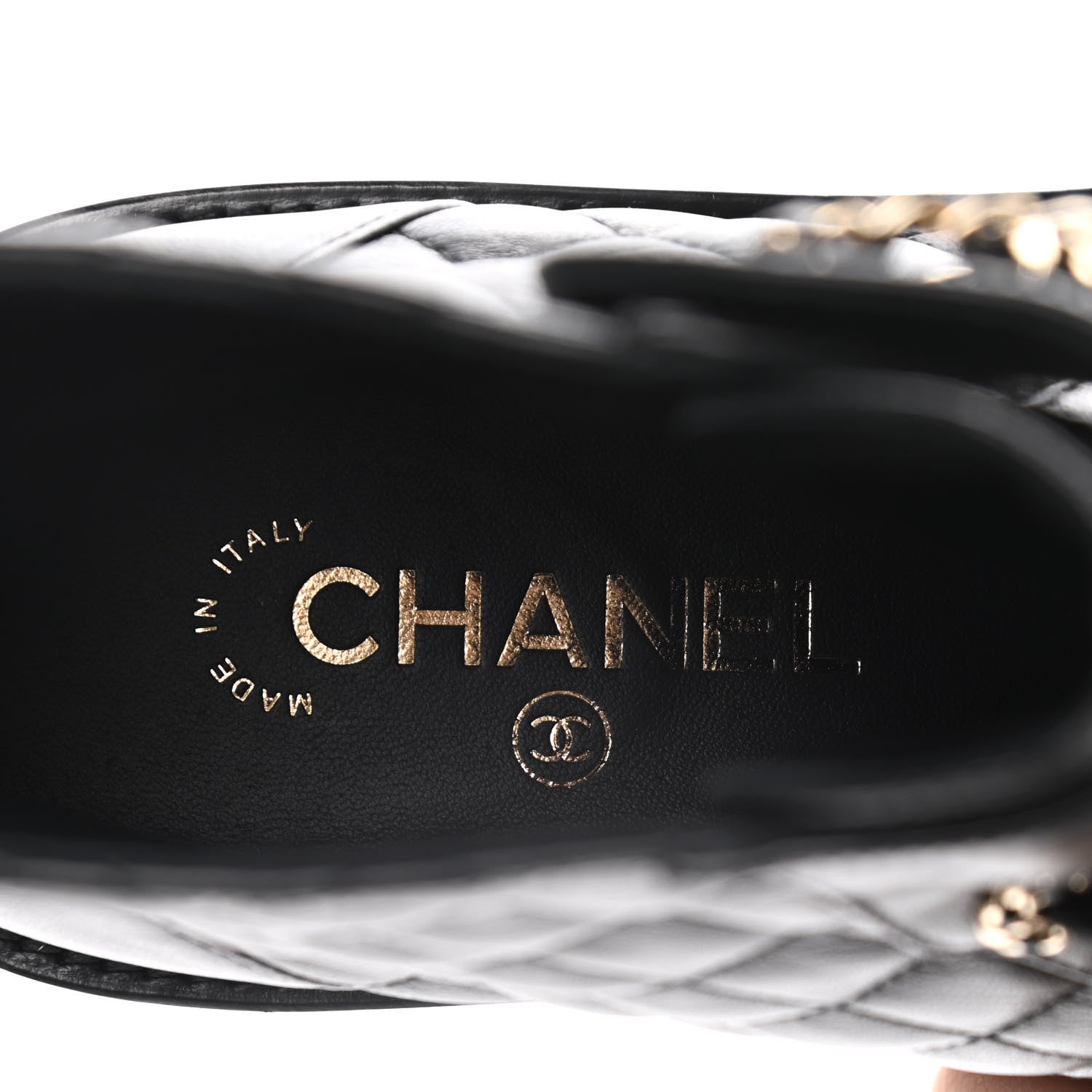 Chanel Shiny Lambskin Quilted Lace Up Combat Boots 39.5 Black 10 of 16
