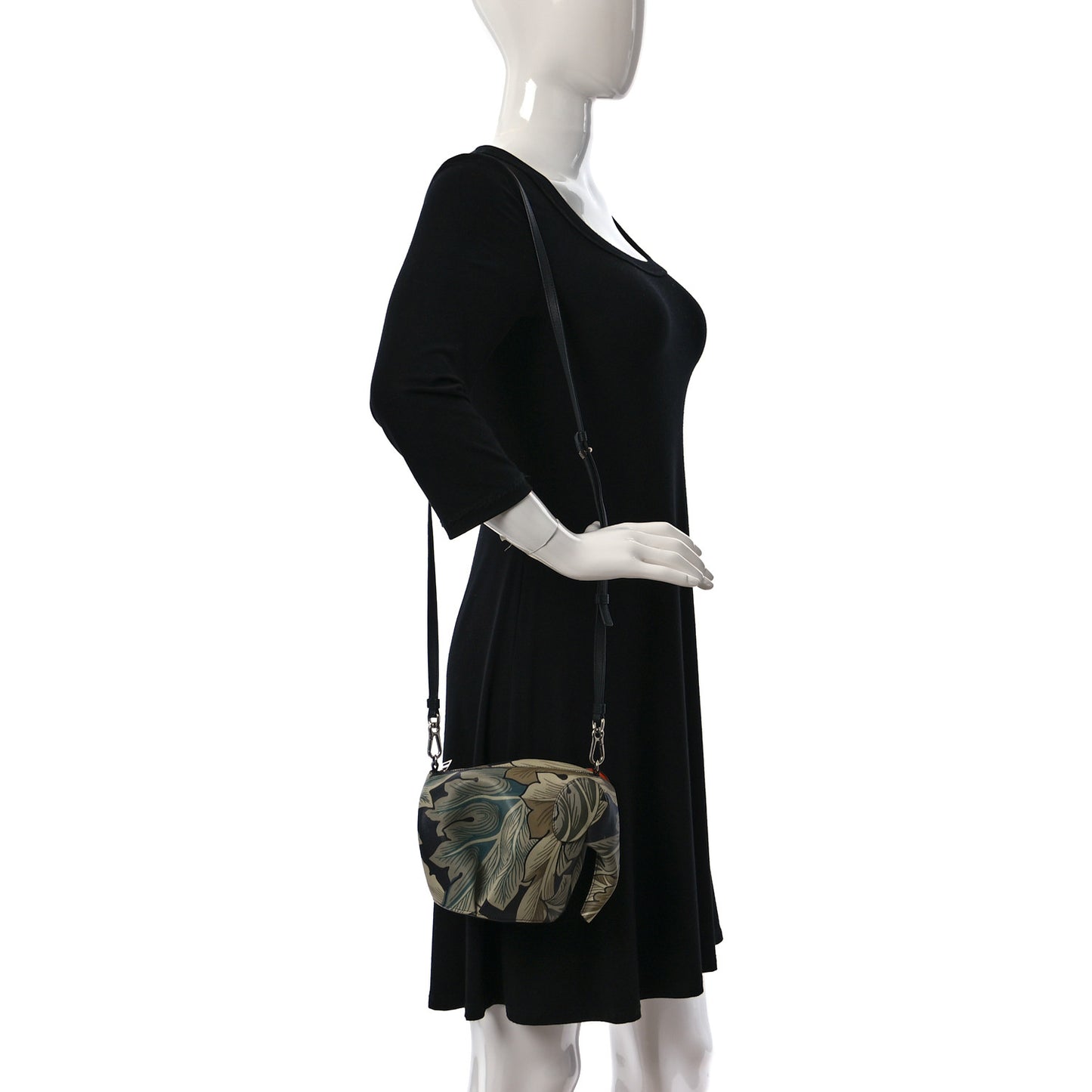 Calfskin Printed Mini Elephant Crossbody Bag Green