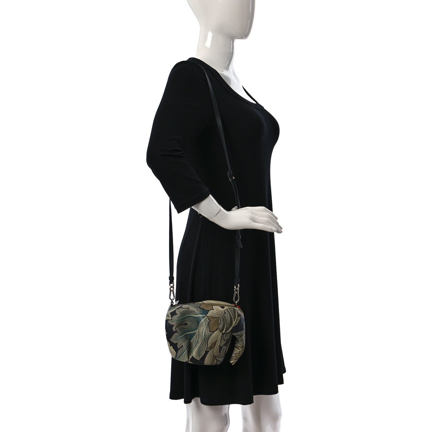 Loewe Calfskin Printed Mini Elephant Crossbody Bag Green 3 of 8