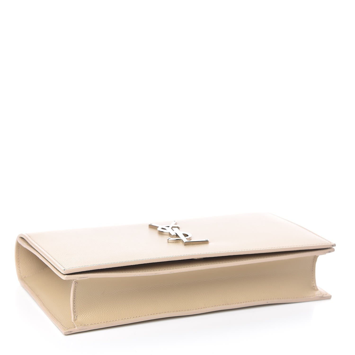 Saint Laurent Grain De Poudre Classic Kate Monogram Clutch Nude Powder 4 of 10