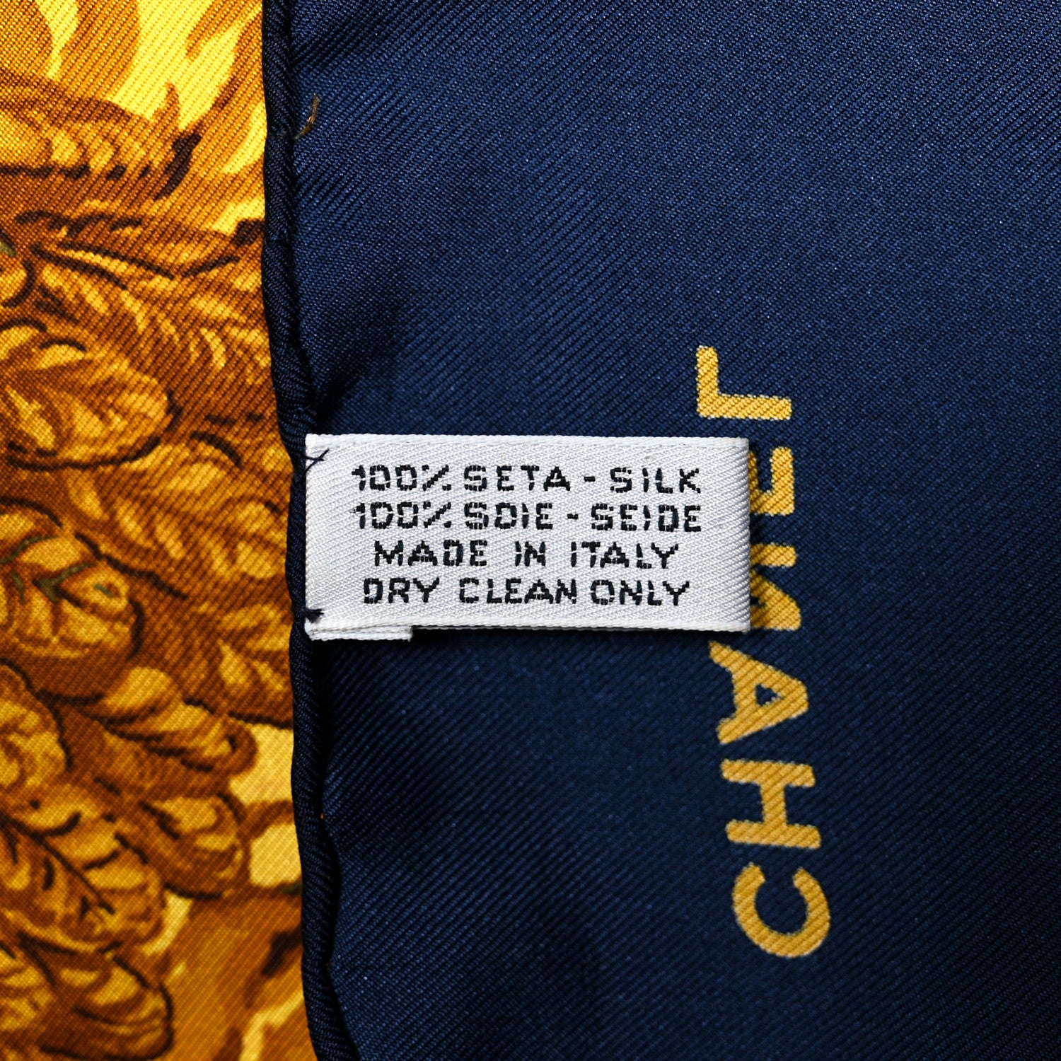 Chanel Silk Floral Chain Scarf Blue 3 of 4