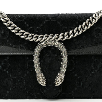 Gucci Velvet Skipper Crystal GG Monogram Small Dionysus Shoulder Bag Black Black Diamond 8 of 10