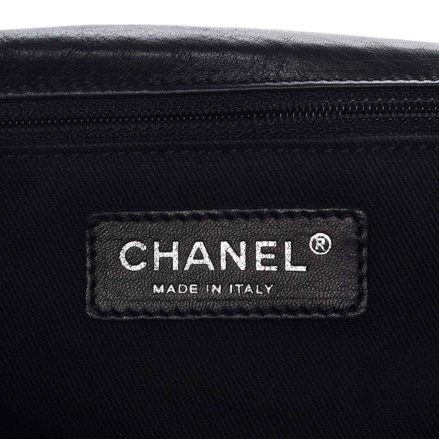 Calfskin Stitched Large Expandable Flap Black