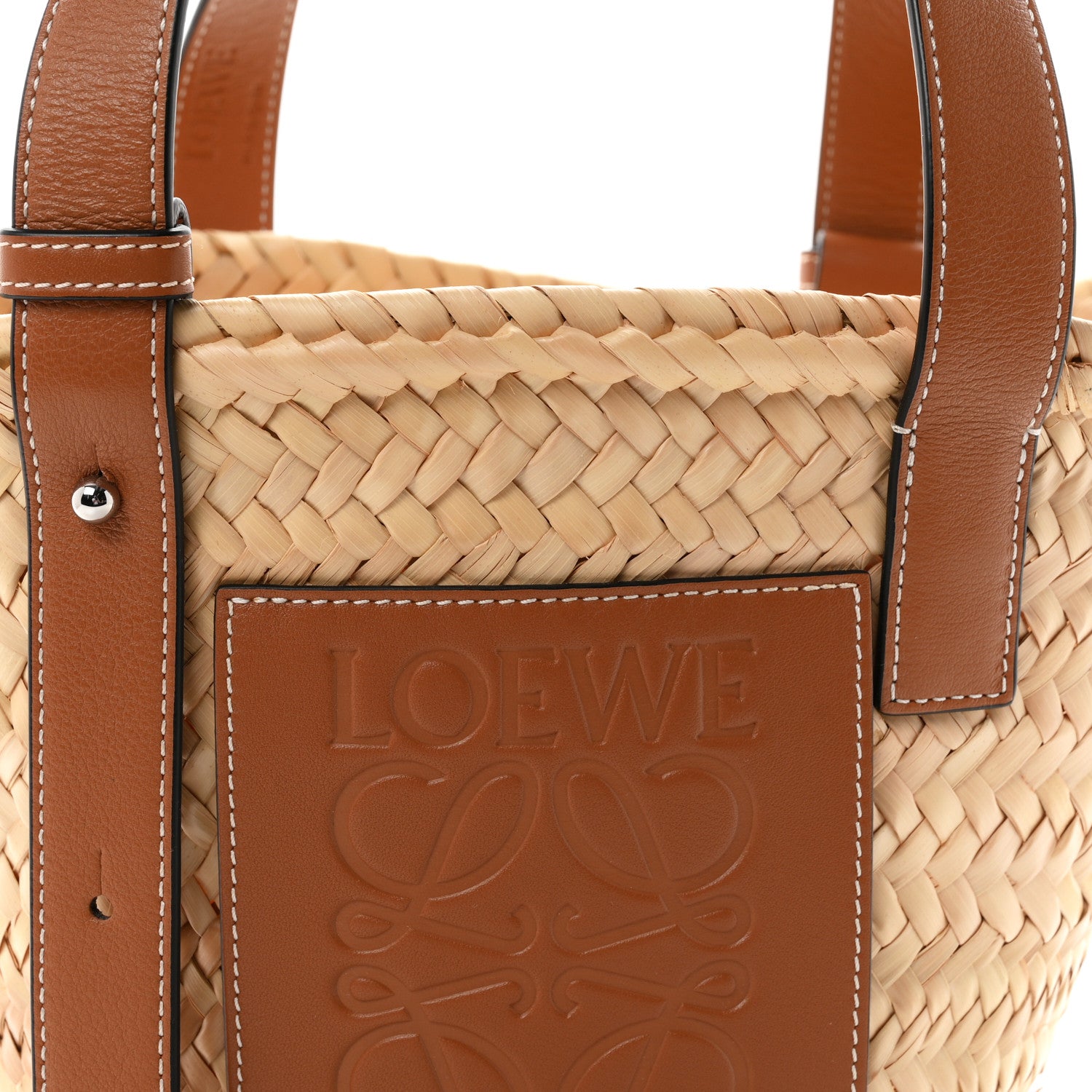 Loewe Raffia Small Basket Tote Bag Natural Tan 7 of 9