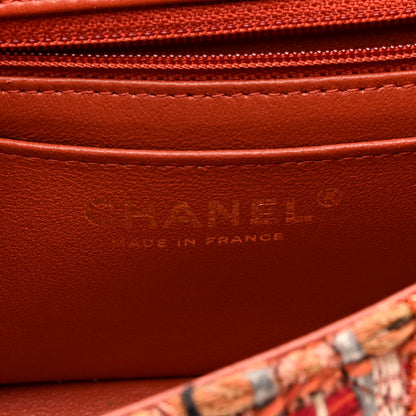 Chanel Tweed Quilted Mini Rectangular Flap Orange Multicolor 6 of 10