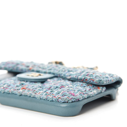 Chanel Tweed Quilted iPhone XII Pro Max Case With Chain Turquoise Purple White Red 8 of 11