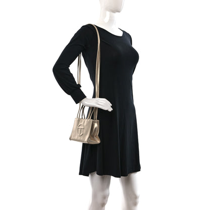Telfar Metallic Vegan Leather Small Shopping Bag Gold 2 of 8