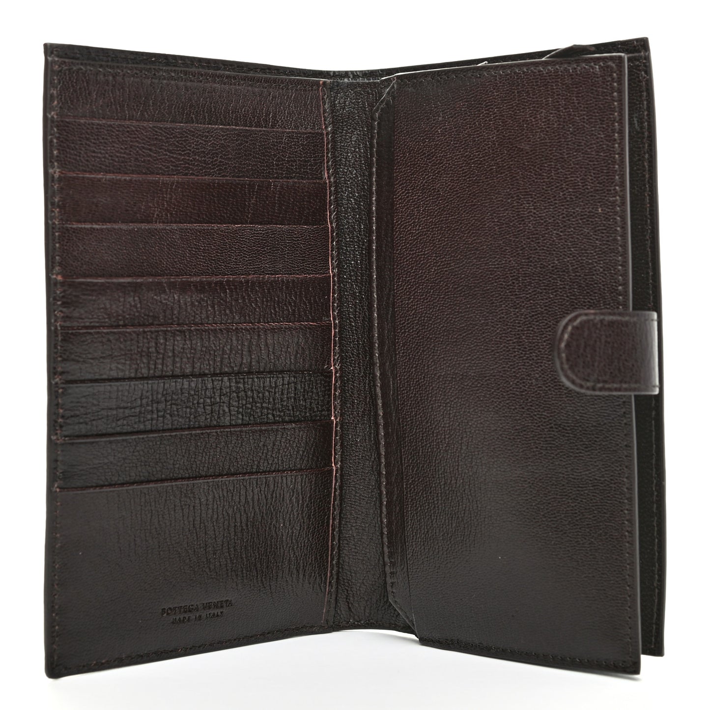 Nappa Intrecciato Continental Snap Wallet Ebano
