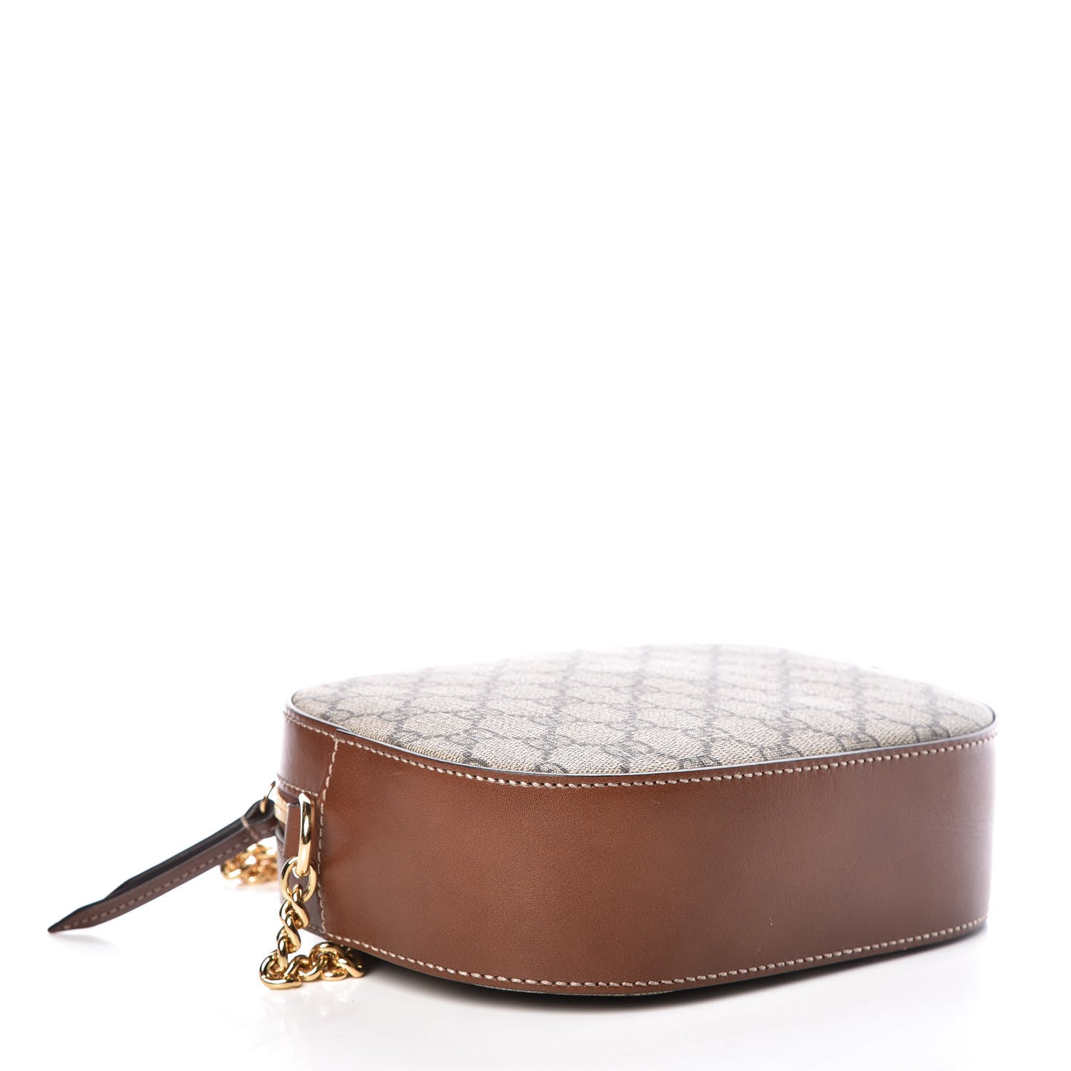 Gucci GG Supreme Monogram Cuoio Toscano Mini Chain Shoulder Bag Beige Ebony Cuir 4 of 9