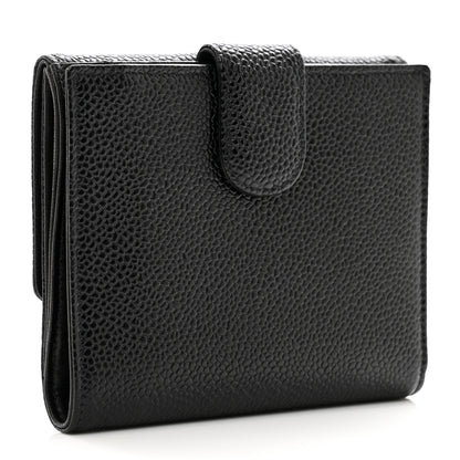 Chanel Caviar Timeless CC Compact French Wallet Black 3 of 9