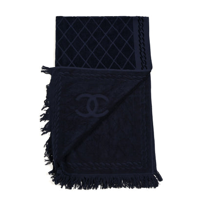 Chanel Terry Cotton CC Beach Towel Blue 3 of 5