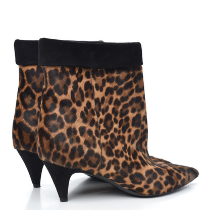 Saint Laurent Pony Hair Leopard Printed Charlotte Booties 37 Naturale 4 of 8