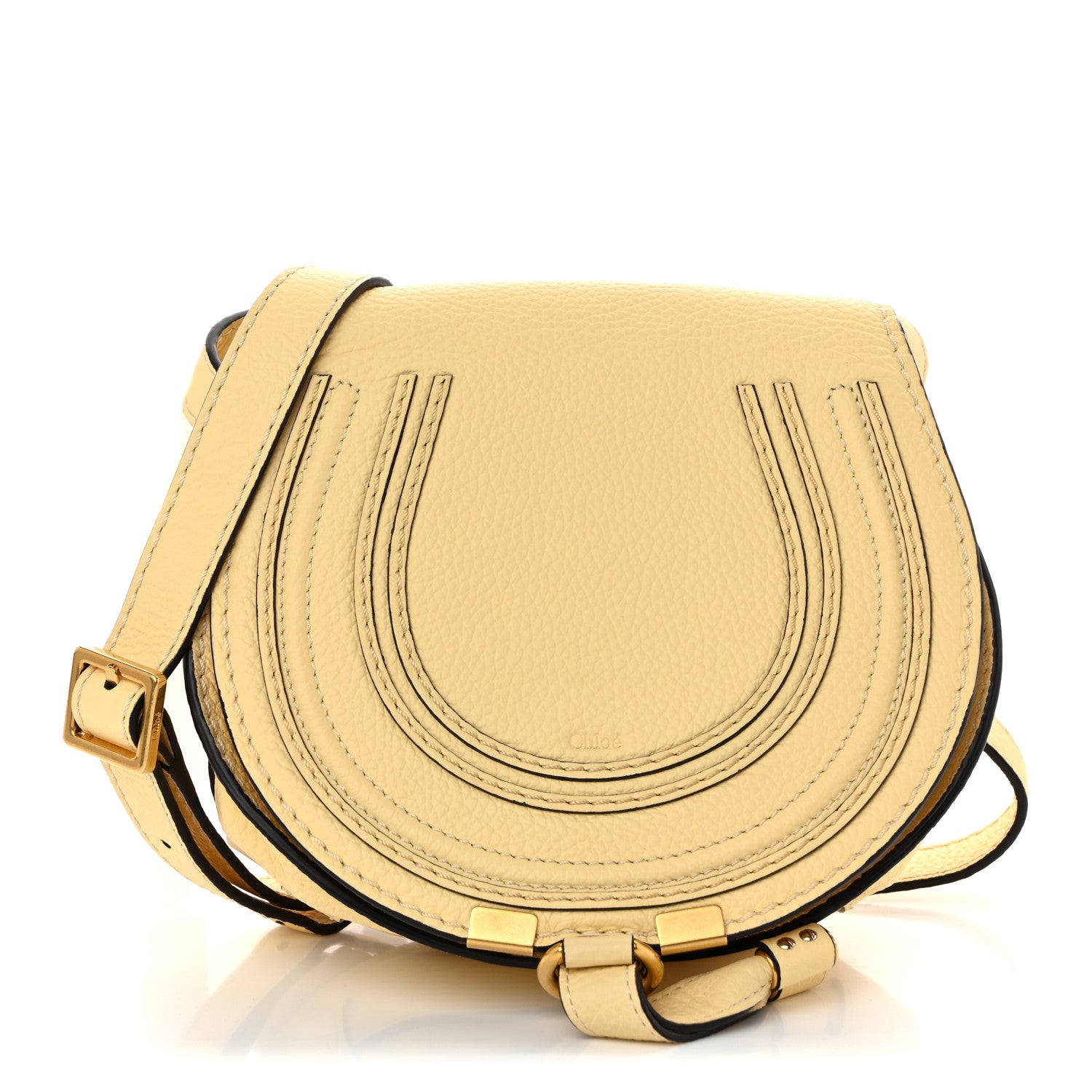 Chloe Grained Calfskin Small Marcie Saddle Bag Softy Yellow 1 of 9