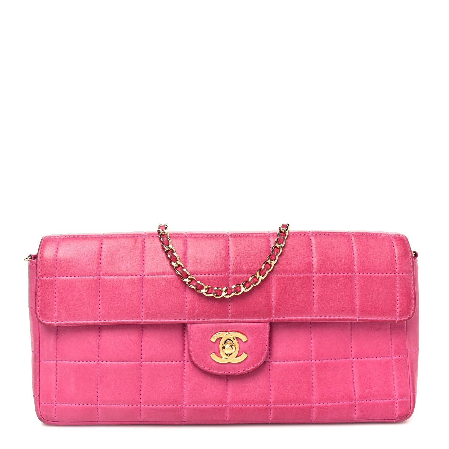 Chanel Lambskin East West Chocolate Bar Flap Pink 1 of 14