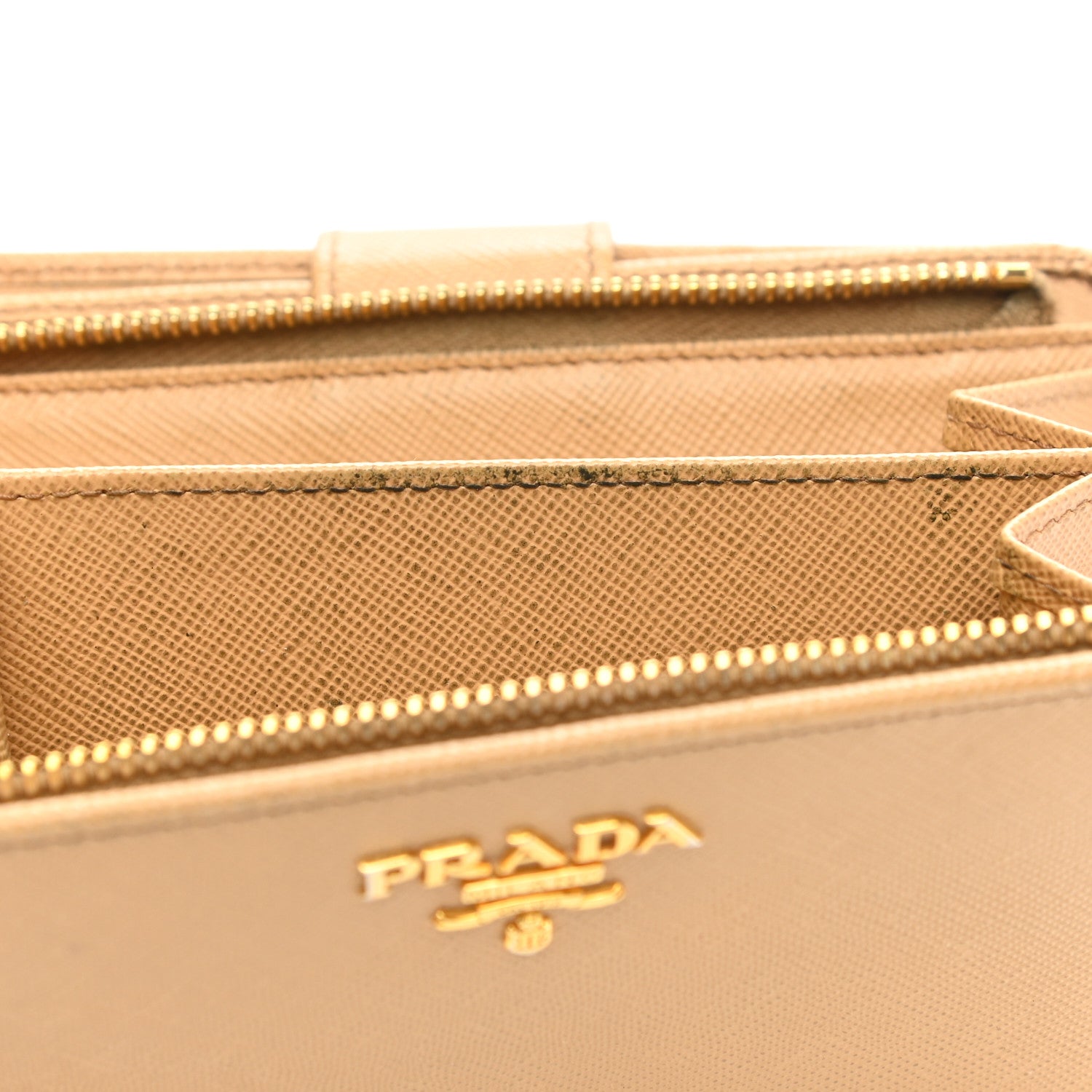 Prada Saffiano Metal Compact Wallet Noisette 14 of 15