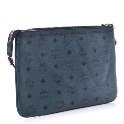 MCM Visetos Project Reversible Tote Pouch Teal 3 of 9