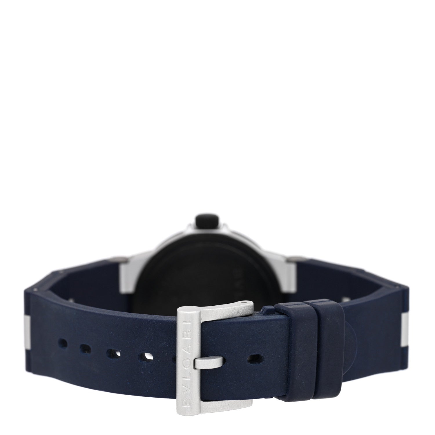 Bulgari Aluminum Rubber 32mm Diagono Quartz Watch White 3 of 5