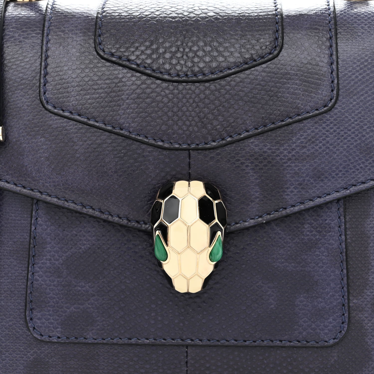 Bulgari Karung Serpenti Forever Top Handle Navy Blue 9 of 11