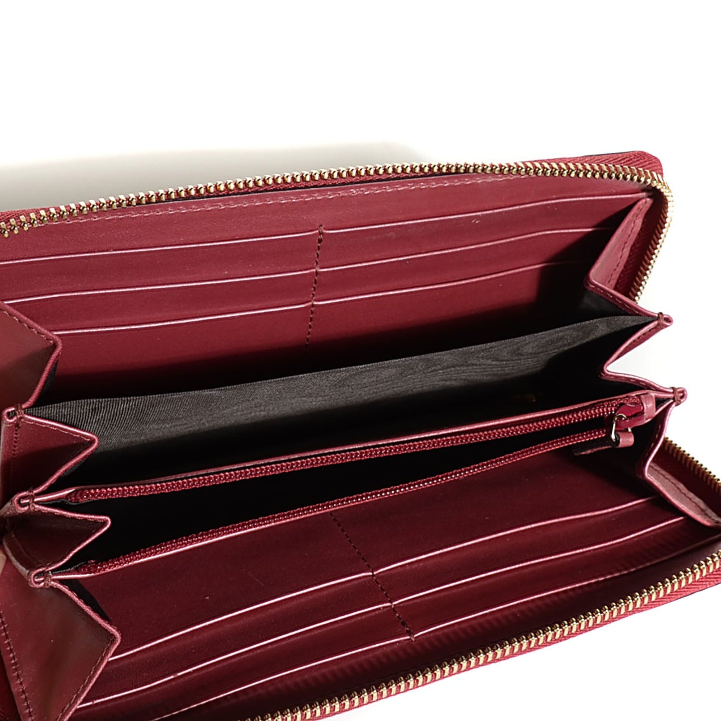 Shine Guccissima Margaux Calfskin Lovely Zip Around Wallet Tibet Red