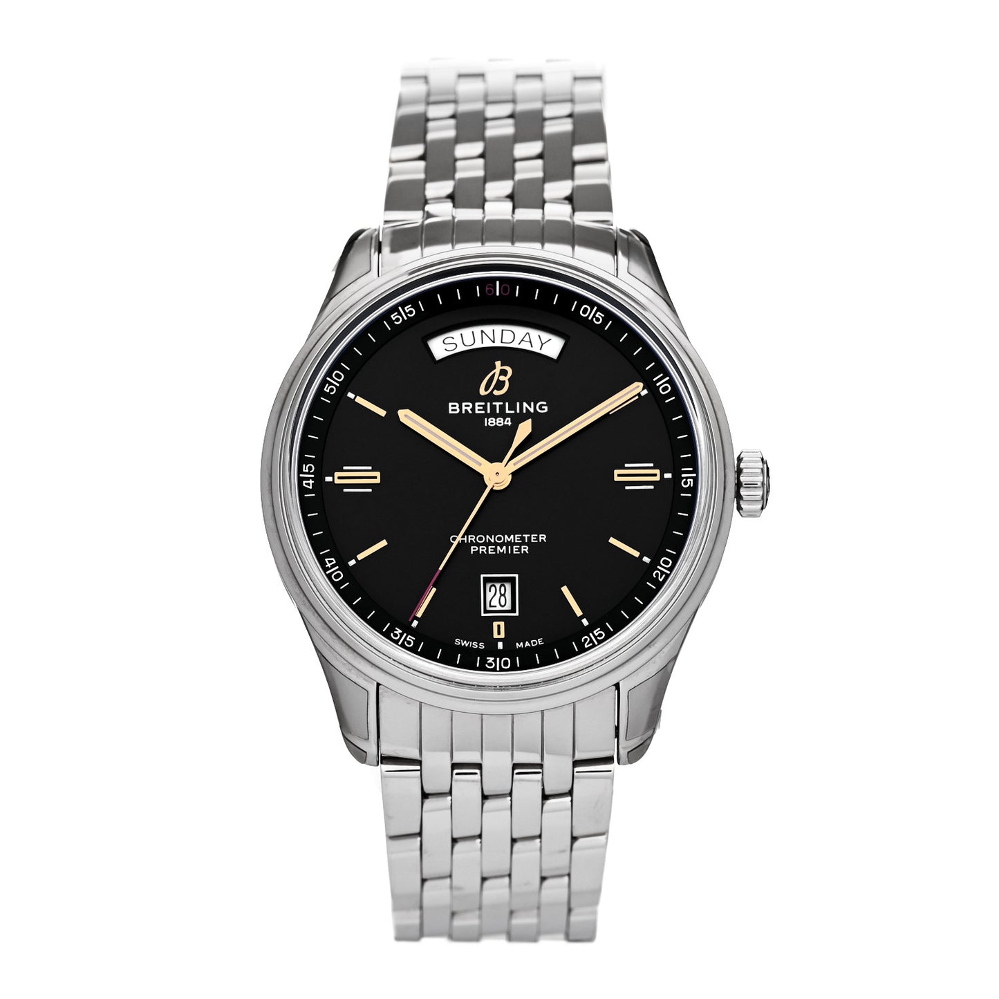 Stainless Steel 40mm Day Date Automatic Watch Black A45340241B1A1
