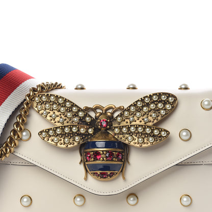 Gucci Nappa Pearl Studded Mini Queen Margaret Broadway Shoulder Bag Mystic White 11 of 13