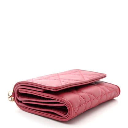 Christian Dior Lambskin Cannage Lady Dior Lotus Wallet Rusty Red 4 of 8