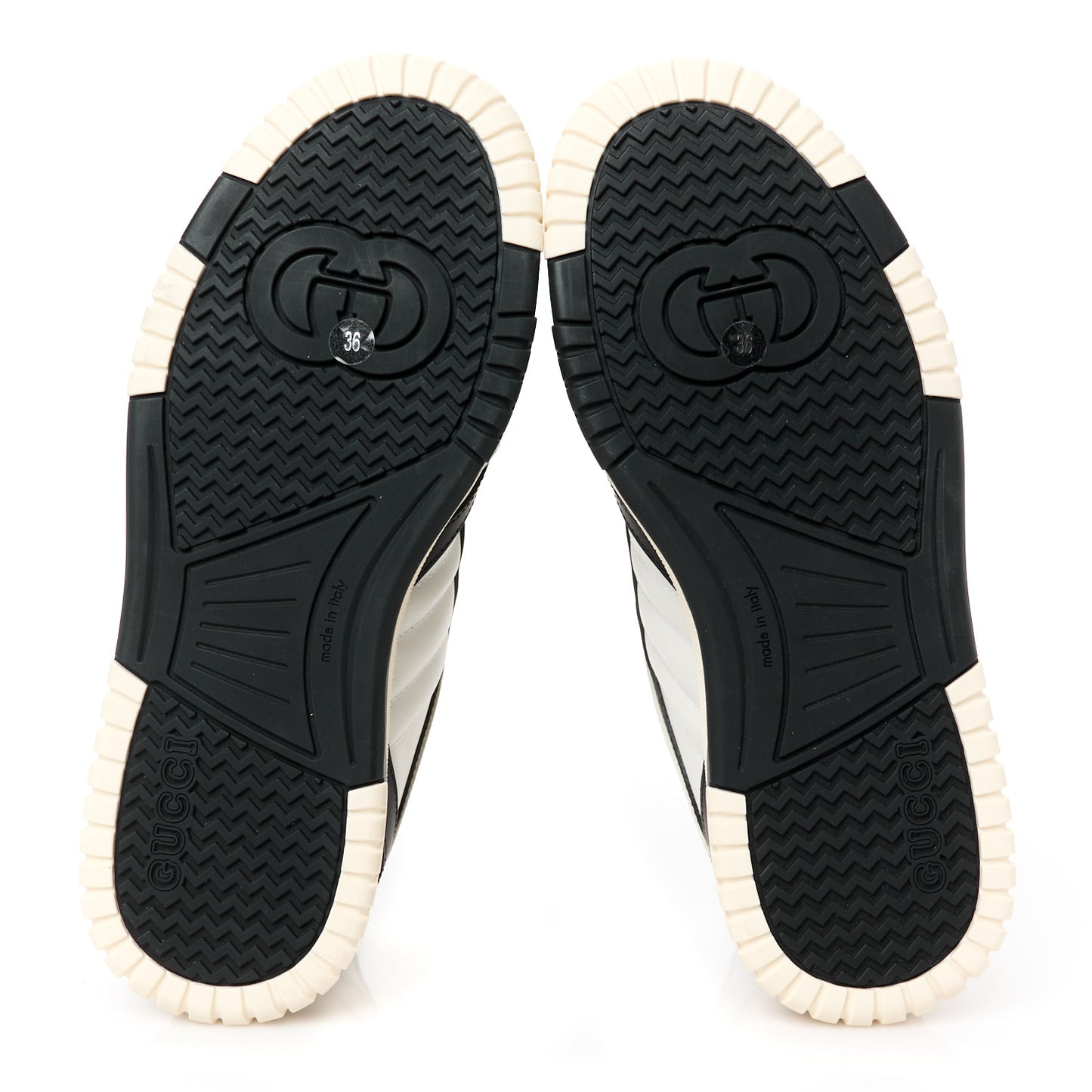 Calfskin Womens Re-Web Sneakers 36 Black White