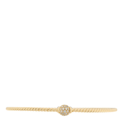 David Yurman 18K Yellow Gold Diamond 2.6mm Solari Center Station Bracelet 1 of 3