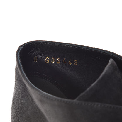 Chanel Suede Grosgrain Pearl Lace Up Booties 35.5 Black 8 of 9
