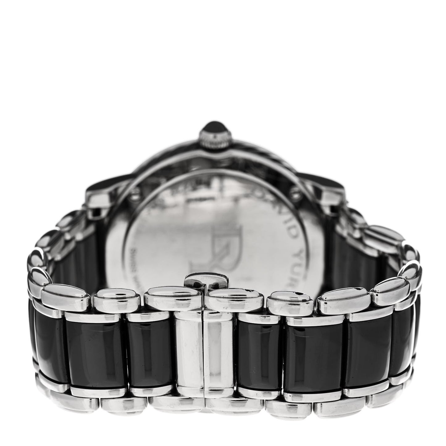 Stainless Steel Ceramic Diamond 38mm Classic Quartz Watch Black