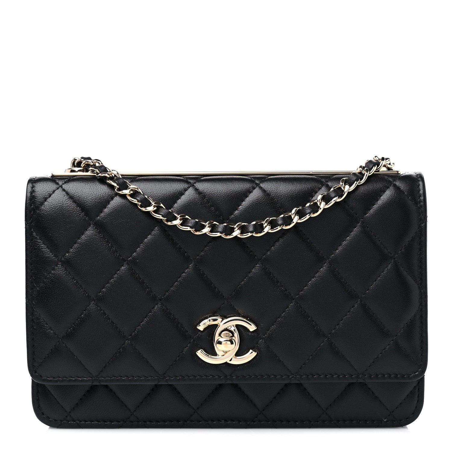 Chanel Lambskin Quilted Trendy CC Wallet On Chain WOC Black 1 of 10
