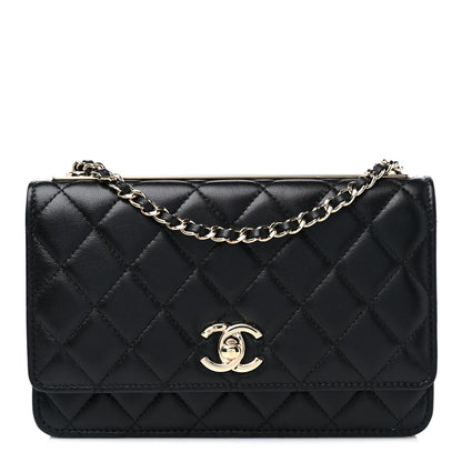 Chanel Lambskin Quilted Trendy CC Wallet On Chain WOC Black 1 of 10